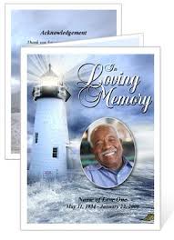 Memorial Cards Lighthouse Funeral Card Template With Preprinted Title Funeral Cards Memorial Cards Card Template