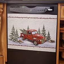 red pick up truck dishwasher magnet