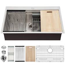 Getting the perfect kitchen sink for 30 inch cabinet is a good idea. Logmey 30 Inch Workstation Kitchen Sink Drop In Topmount Ledge 18 Gauge Stainless Steel Single Bowl Sink Buy Online In Bahamas At Bahamas Desertcart Com Productid 182726663