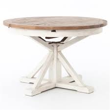 Barnes Modern Classic Round Wood Whitewash Extension Dining Table 48 63 Inch Expandable Round Dining Table Round Pedestal Dining Table Round Dining