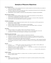 Free 8 Sample Resume Objective Templates In Pdf Ms Word