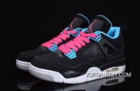 Clearance Nike Air Jordan 4 Iv Retro Women Shoes Black Blue Shoes
