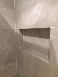 Mitredtiles Around Recessed Niche In Shower Tile Bathroom Shower Niche Shower Shelves
