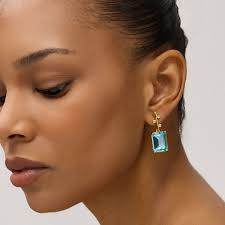 Collins Green & Blue Crystal Drop Earrings