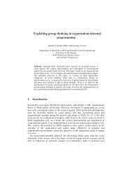 PDF) Exploiting Group Thinking in Organization-Oriented Programming