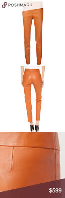 New Maison Ullens Orange Lamb Leather Skinny Pants Size 40 Italian Size Nwot These Gorgeous New Orange Lam Clothes Design Leather Skinny Trousers Fashion