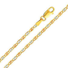 14k Yellow Rose And White Gold Tri Color Valentino Chain 3 6 Mm Width 20 0 Inch Long 11 2 Grams By Rg D Gold Chains For Men Chains For Men Gold Chains