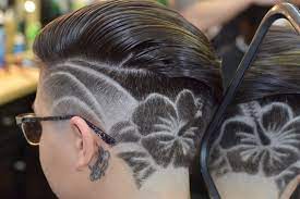 Hibiscus Flower Hair Design Shaved Hair Designs Hair Designs Hair Patterns