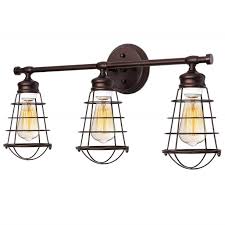 Free shipping on orders over $99. 3 Light Industrial Bathroom Vanity Light Farmhouse Style Metal Cage Vintage Vanity Wall Sconce Lighting E26 Base Black Rustic Wall Light Fixture For Bathroom Vanity Mirror Cabinets Walmart Com Walmart Com