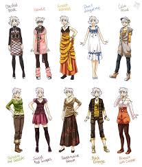 Drawing anime & manga hair anime hair with different hairstyles drawing examples. Various Female Clothes 9 By Meago On Deviantart Art Clothes Anime Outfits Manga Clothes