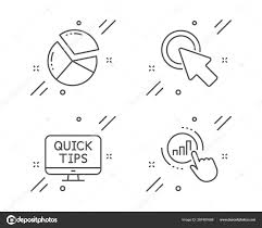 Click Here Pie Chart And Web Tutorials Icons Set Graph
