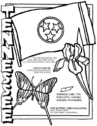 Color the flag's background red. Tennessee Coloring Page Crayola Com