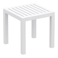 White southwark 3 legs end table. Ocean Square Resin Patio Side Table In White Compamia Target