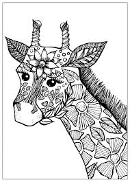 Search through 623,989 free printable colorings at. Giraffe Head With Flowers Giraffes Adult Coloring Pages