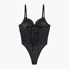 Savage X Fenty Womens Reg Satin And Lace Bodysuit