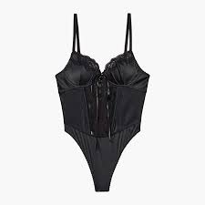 Savage X Fenty Womens Reg Satin And Lace Bodysuit