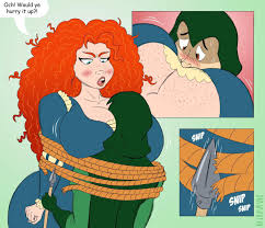 Merida and a soldier try to get out of a bind [Disney, Brave] (Drawsputin)  : r/rule34