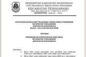 Contoh Sk Pendirian Kelompok Kerja Guru Kkg Fkkg Bondowoso Sekolah Pemerintah Kerja