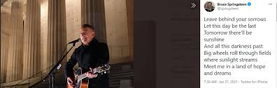 Add to or subtract from a date and time. Bruce Springsteen Sings Land Of Hope And Dreams To Mark Inauguration Of President Biden Ani Bw Businessworld