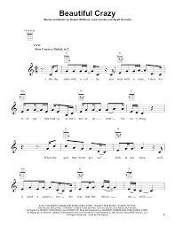 What are the chords to beautiful crazy chords? Beautiful Crazy Sheet Music Luke Combs Ukulele
