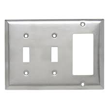 Pass Seymour Legrand 302 Series 3 Gang Decorator Toggle Toggle Combination Wall Plate In Stainless Steel Silver Plates On Wall Stainless Steel Screws Stainless Steel Plate