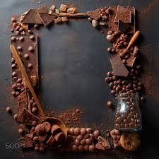  Frame Of Chocolates Frame Of Different Chocolates And Sweets On Wooden Spoons On A Dark Background Chocolate Cube Chocolate Bar Design Baking Wallpaper