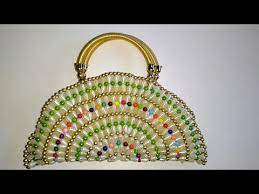 How To Make Crystal Beaded Beads Purse Rainbow Designer Handbag Clutch Nomi Namita Crafts Youtube