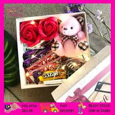 Why give just flowers or just chocolate when you can pair the two and deliver up and incredible gift of why wait for a special occasion to make someone's day? Ready Stock Chocolate Gift Box With Small Bear Flower Soap For Birthday Anniversary Say Sorry Shopee Malaysia