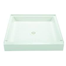 Mustee Durabase 36 In X 36 In Single Threshold Shower Base In White 3636m The Home Depot Shower Base Shower Floor Fiberglass Shower
