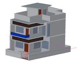 3d Model Of Housing Building Detail Elevation Layout Autocad File Cadbull In 2020 Building A House Autocad Layout