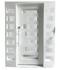 Modern elegant entrance hall design with a large luxury main entrance door. China Modern Entrance Wrought Iron Door White Color Door Design With Sidelights China Wrought Iron Door Double Entrance Door