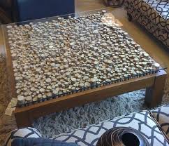 Cork Table Coffee Table Upcycle Wine Cork Table Diy Coffee Table