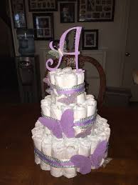 Butterfly Diaper Cake Butterfly Baby Shower Baby Girl Shower Pink Baby Shower Crafts