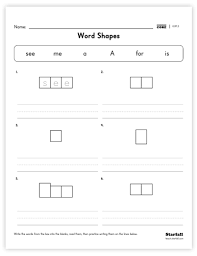 Kindergarten Word Shapes Worksheet Generator K Rf 3 Teach Starfall Com Sight Word Worksheets Kindergarten Worksheets Sight Words Teaching Spelling Words