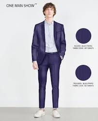 This video shows how our 'sartoria' finely woven purple wool suiting fabric moves and drapes in real life. Oms Blue Stripes Super 110 S Extra Fine Blended Wool Suiting Fabric One Man Show