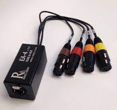 Redco EA-4P-FX-01 Ethernet to 4 Female XLR breakout cable, 1' | Redco Audio