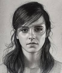 Charcoal portrait of english actress