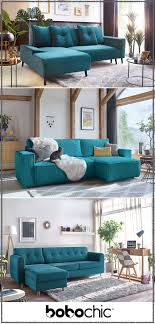 Bien Choisir Canape Angle Convertible Lit Bleu Canard Vert Design Bobochic En 2020 Decoration Canape Bleu Canape Angle Canape Angle Convertible