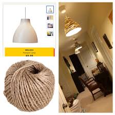 Ikea Hack Pendant Lighting Ikea Melodi Pendant Light 9 99 And Hot Glue Gunned Jute Twine Around The Shade Diy Lampen Ikea Lampen Ikea Diy