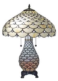 Amora Lighting Am010tl18 25 Tiffany Style And White Jeweled Double Lit 2 Light Table Lamp Vip Outlet