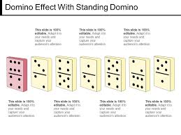 Domino Effect With Standing Domino Powerpoint Templates
