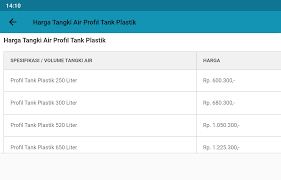 Harga tandon air tersebut bisa saja mengalami perubahan tanpa ada pemberitahuan lebih lanjut, mungkin juga bisa terjadi perbedaan harga di setiap daerah atau wilayah. Daftar Harga Tandon Air For Android Apk Download