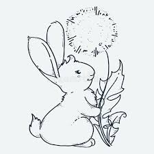Lol doll leading baby coloring page. Cute Little Rabbit With Dandelion Cartoon Hand Drawn Vector Illustration Cute For Baby Coloring Pages T Shirt Print And Other Stock Vector Illustration Of Freehand Cartoon 147971904