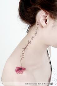 Hangul Tattoo Watercolor Flower 수채화 타투 꽃 문신 문신 아이디어