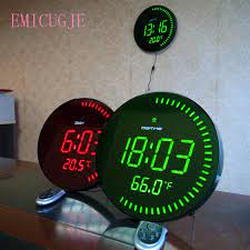 Creative diy 3d digital wall clock/big luxury modern pointer clock. 3d Creative Circular Large Led Digital Wall Clock Modern Design Home Decor Decoration Big Decorative Round Desk Watch Red Green Wall Clocks Aliexpress