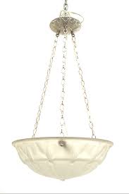 The smooth lines and neutral color scheme make this fixture perfect above any kitchen island or table, on its own or in multiples. French Art Deco Frosted Glass Bowl Pendant Chandelier 1