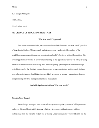 A relatively strict format is used to convey information in an efficient and effective way. Memo Essay Example