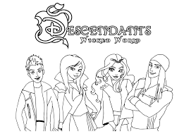 descendants coloring pages disney characters print for free coloriages pour octobre