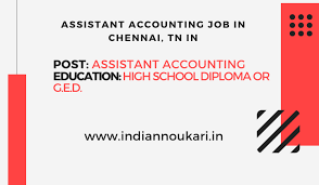 Assistant Accounting Job In Chennai Tn In In 2020 Accounting Jobs Accounting Education Executive Jobs