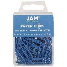 Jam Standard Paper Clips Baby Blue 100 Pack Small 1 Inch Walmart Com Paper Clips Jam Paper Paper Clip